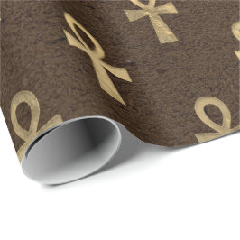 Oog van Horus Gold Egyptian Hieroglyphic Bronze Lu Cadeaupapier