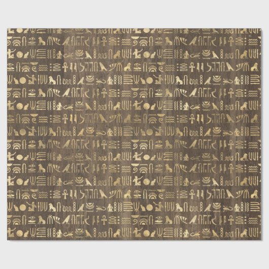 Oog van Horus Gold Egyptian Hieroglyphic Papyrus 1 Cadeaupapier (Vlak)