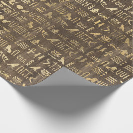Oog van Horus Gold Egyptian Hieroglyphic Papyrus 1 Cadeaupapier