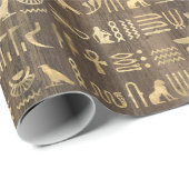 Oog van Horus Gold Egyptian Hieroglyphic Papyrus 1 Cadeaupapier (Rol Hoek)