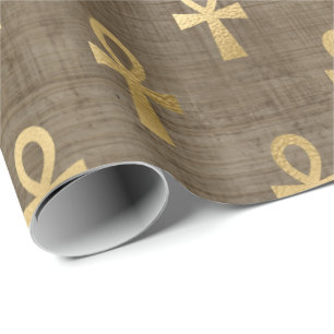 Oog van Horus Gold Egyptian Hieroglyphic Papyrus Cadeaupapier