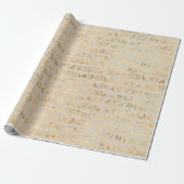 Oog van Horus Gold Egyptian Hieroglyphic Pharaoh Cadeaupapier (Uitgerold)