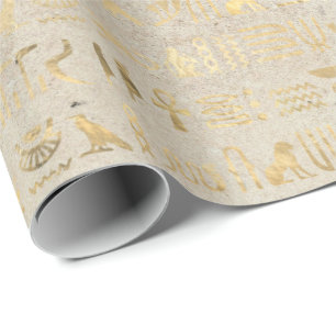 Oog van Horus Gold Egyptian Hieroglyphic Pharaoh Cadeaupapier