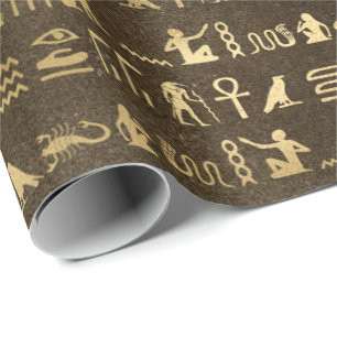 Oog van Horus Gold Egyptian Hieroglyphic Pharaohs Cadeaupapier
