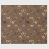 Oog van Horus Gold Egyptian Hieroglyphics Bronze Cadeaupapier (Vlak)