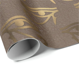 Oog van Horus Gold Egyptian Hieroglyphics Bronze Cadeaupapier