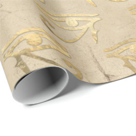 Oog van Horus Gold Egyptian Hieroglyphics Papyrus Cadeaupapier