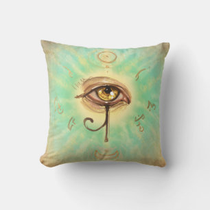 Oog van Horus - Hier en nu Egyptische stijl Kussen
