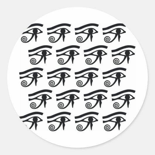 Oog van Horus Hieroglyphics Ronde Sticker (Voorkant)