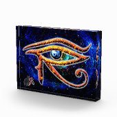 Oog van Horus Kleur Illustratie Acryl Blok (Rechts)