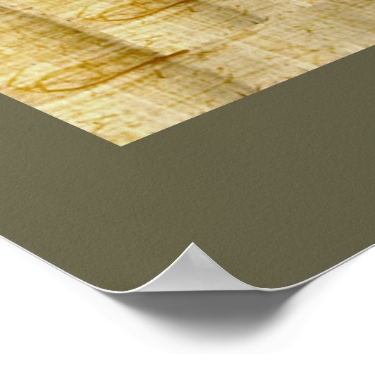 Oog van Horus op Papyrus-effect Egyptische kunst Poster (Hoek)