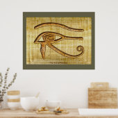 Oog van Horus op Papyrus-effect Egyptische kunst Poster (Keuken)