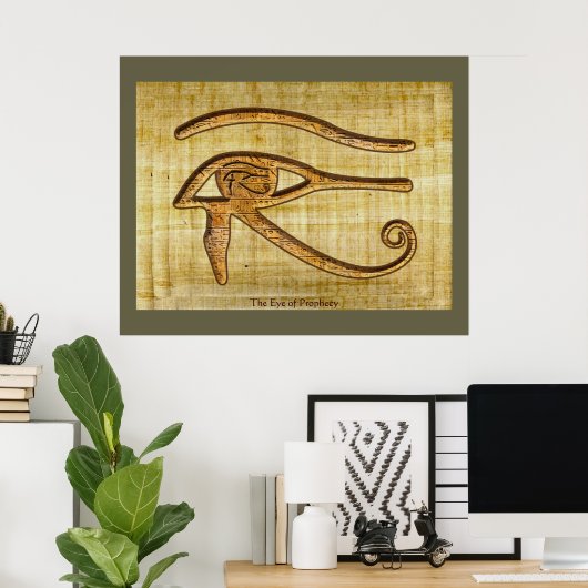 Oog van Horus op Papyrus-effect Egyptische kunst Poster (Thuiskantoor)