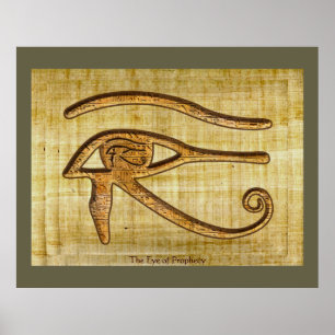 Oog van Horus op Papyrus-effect Egyptische kunst Poster