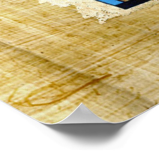 Oog van Horus op Papyrus-effect Egyptische kunst Poster (Hoek)