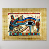 Oog van Horus op Papyrus-effect Egyptische kunst Poster (Voorkant)