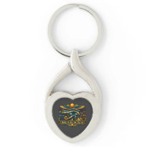 Oog van Horus Oud Egypte Hart Sleutelhanger
