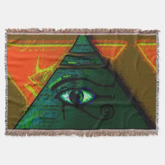 Oog van Horus, oude Egyptische Wadjet Art Deken (Voorkant)