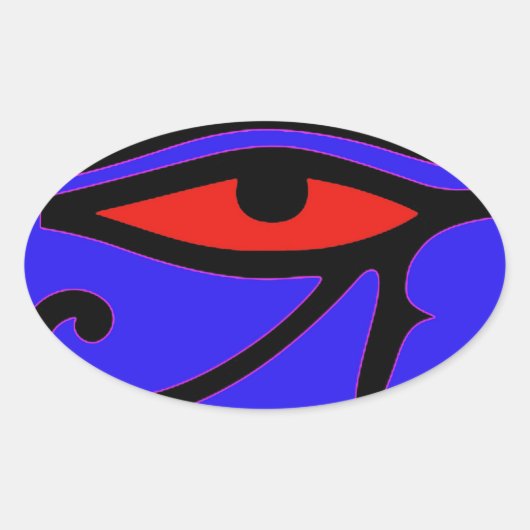 Oog van Horus Ovale Sticker (Voorkant)
