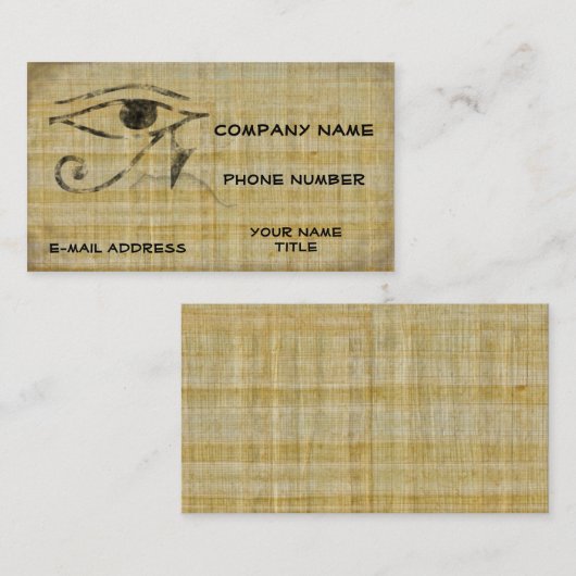 Oog van Horus - Papyrus Visitekaartje (Voorkant / Achterkant)