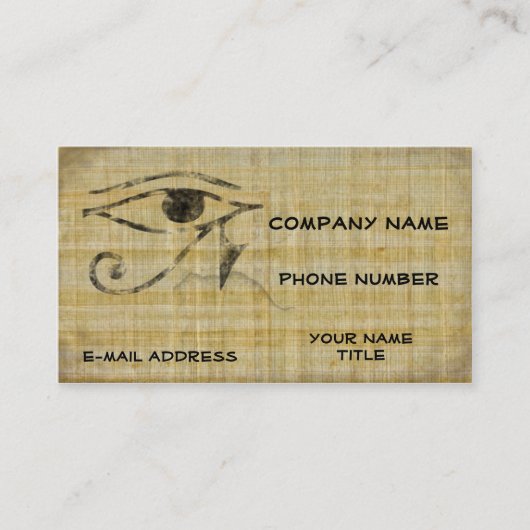Oog van Horus - Papyrus Visitekaartje (Voorkant)
