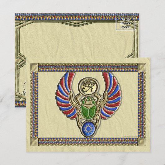 Oog van Horus Scarab Briefkaart (Voorkant / Achterkant)