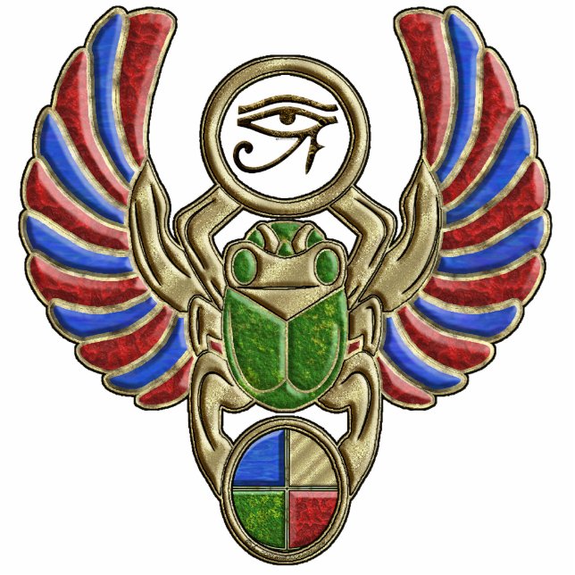 Oog van Horus Scarab Staand Fotobeeldje (Voorkant)