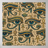 Oog van Horus Wall Art - Egyptisch Tribal Design Poster (Voorkant)
