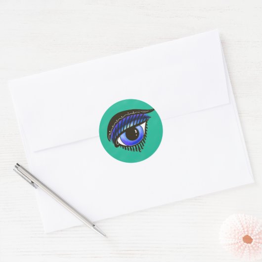 Oog van Medusa ronde Sticker (Envelop)