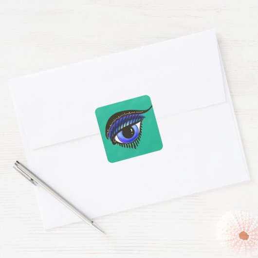 Oog van Medusa Square Sticker (Envelop)
