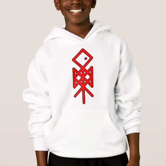 Oog van Odin Viking Bindrune Kind Pullover Hoodie (Voorkant)