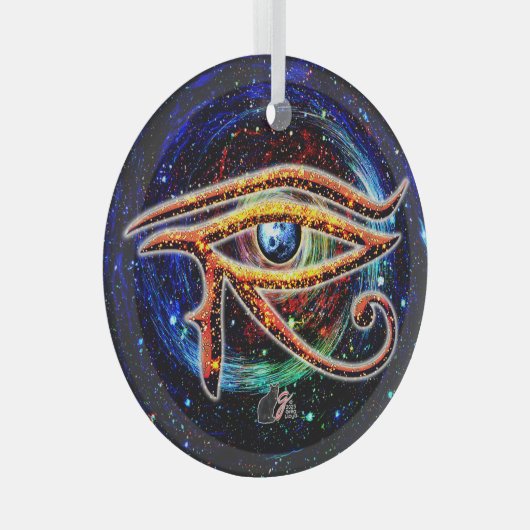 Oog van paarden glas ornament (Voorkant Rechts)