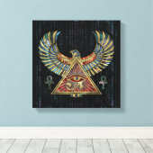 Oog van paarden - Wadjet Gemstone and Gold Canvas Afdruk (Insitu (Houten vloer))