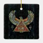 Oog van paarden - Wadjet Gemstone and Gold Keramisch Ornament (Achterkant)