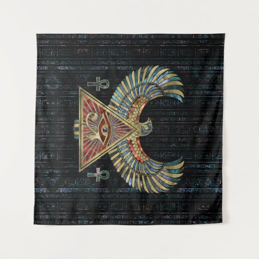 Oog van paarden - Wadjet Gemstone and Gold Wandkleed (Voorkant (horizontaal))