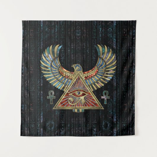 Oog van paarden - Wadjet Gemstone and Gold Wandkleed (Voorkant)