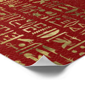 Oog van paarden - Wadjet Gold op rood leder Poster (Hoek)