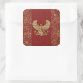 Oog van paarden - Wadjet Gold op rood leder Vierkante Sticker (Tas)