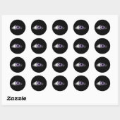 Oog van Paars Cute Cool Eyeball Design Ronde Sticker (Vel)