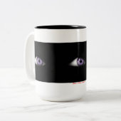 Oog van Paars Cute Cool Eyeball Design Tweekleurige Koffiemok (Voorkant links)