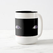 Oog van Paars Cute Cool Eyeball Design Tweekleurige Koffiemok (Voorkant rechts)