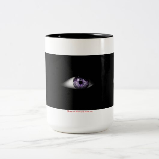 Oog van Paars Cute Cool Eyeball Design Tweekleurige Koffiemok (Center)