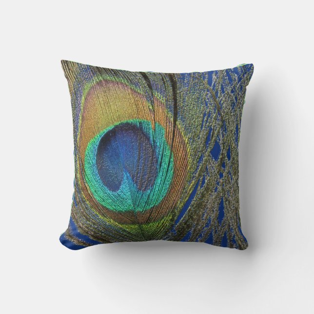 Oog van Peacock Feather Designer Pillow Kussen (Voorkant)