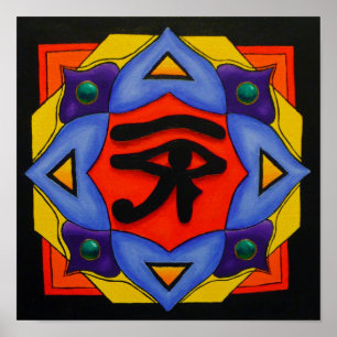 Oog van Poster van paarden