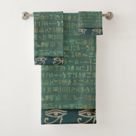 Oog van Ra Egyptian Hieroglyphs Chic Bad Handdoek