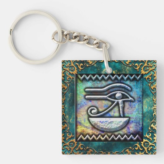Oog van Ra Egyptische Oude Kunst Sleutelhanger (Voorkant)