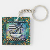 Oog van Ra Egyptische Oude Kunst Sleutelhanger (Achterkant)