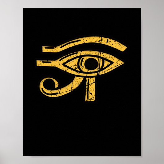 Oog van Ra Re Egyptian Hieroglyphics Egypt Pyramid Poster (Voorkant)