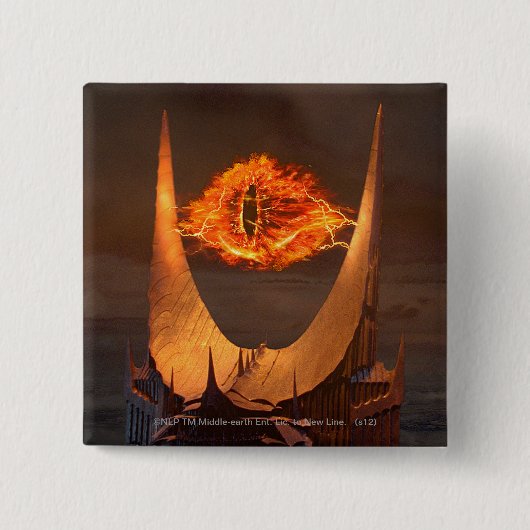 Oog van Sauron-toren Vierkante Button 5,1 Cm (Voorkant)