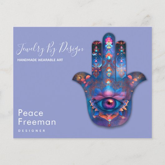 Oog van Verlichting | Hamsa Hand Ontwerp Flyer (Achterkant)